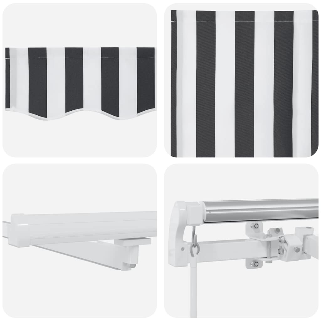 Luifel handmatig uittrekbaar en LED 500x300 cm antraciet en wit is nu te koop bij PeponiXL, paradijselijk wonen!