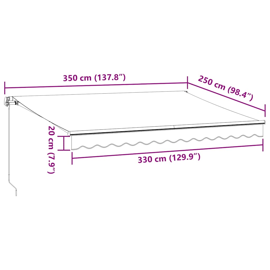 Luifel handmatig uittrekbaar 350x250 cm antraciet en wit is nu te koop bij PeponiXL, paradijselijk wonen!