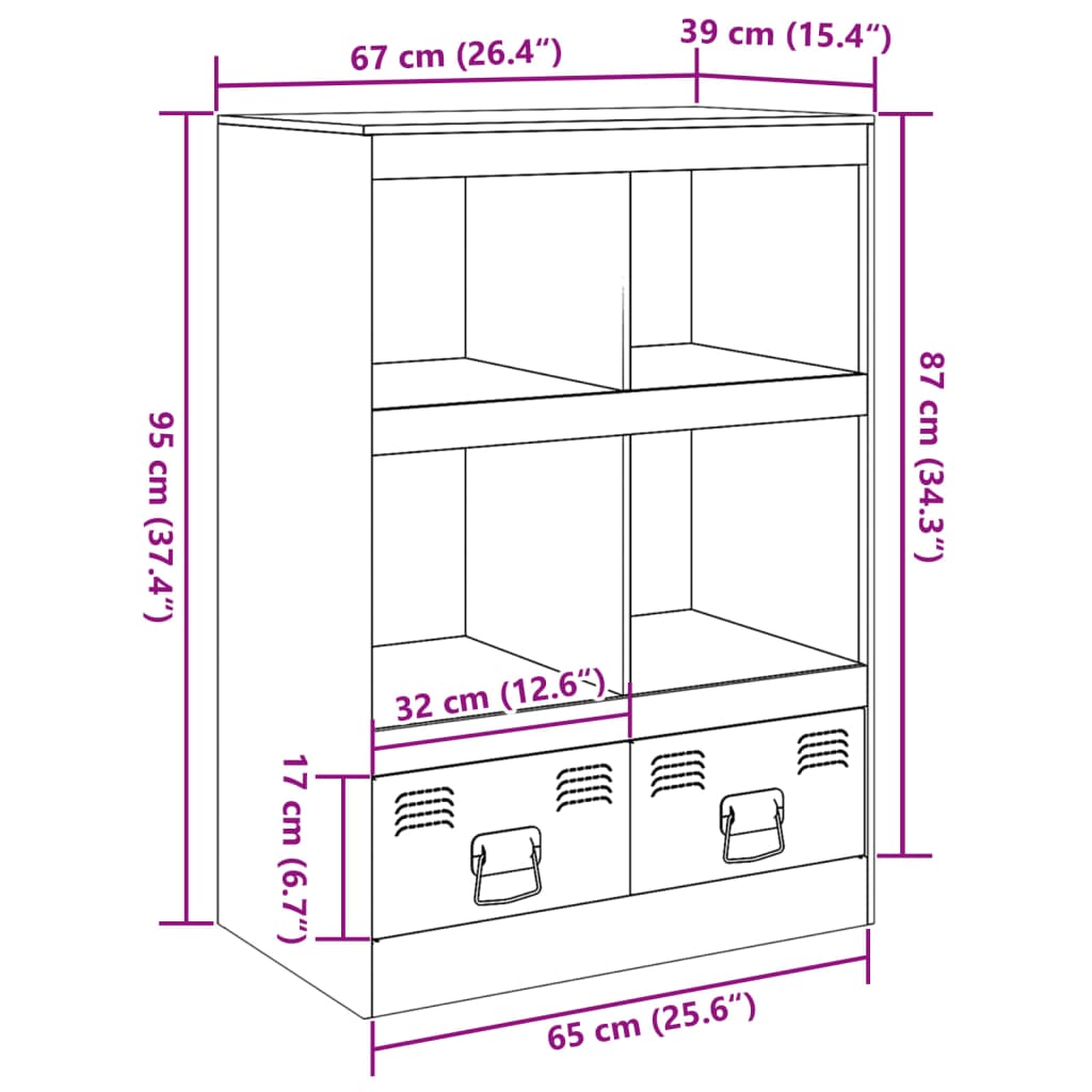 Hoge kast 67x39x95 cm staal wit is nu te koop bij PeponiXL, paradijselijk wonen!