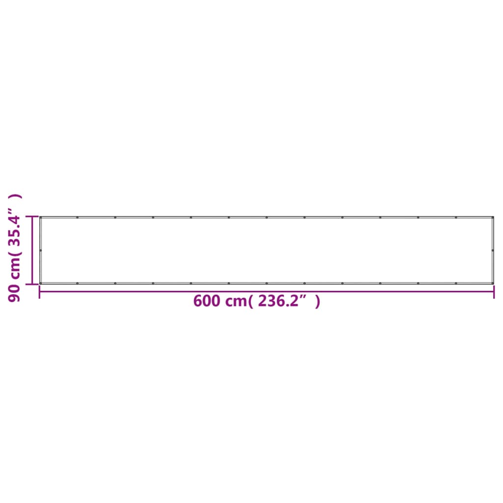 Balkonscherm 90x600 cm 100% oxford polyester lichtgrijs is nu te koop bij PeponiXL, paradijselijk wonen!