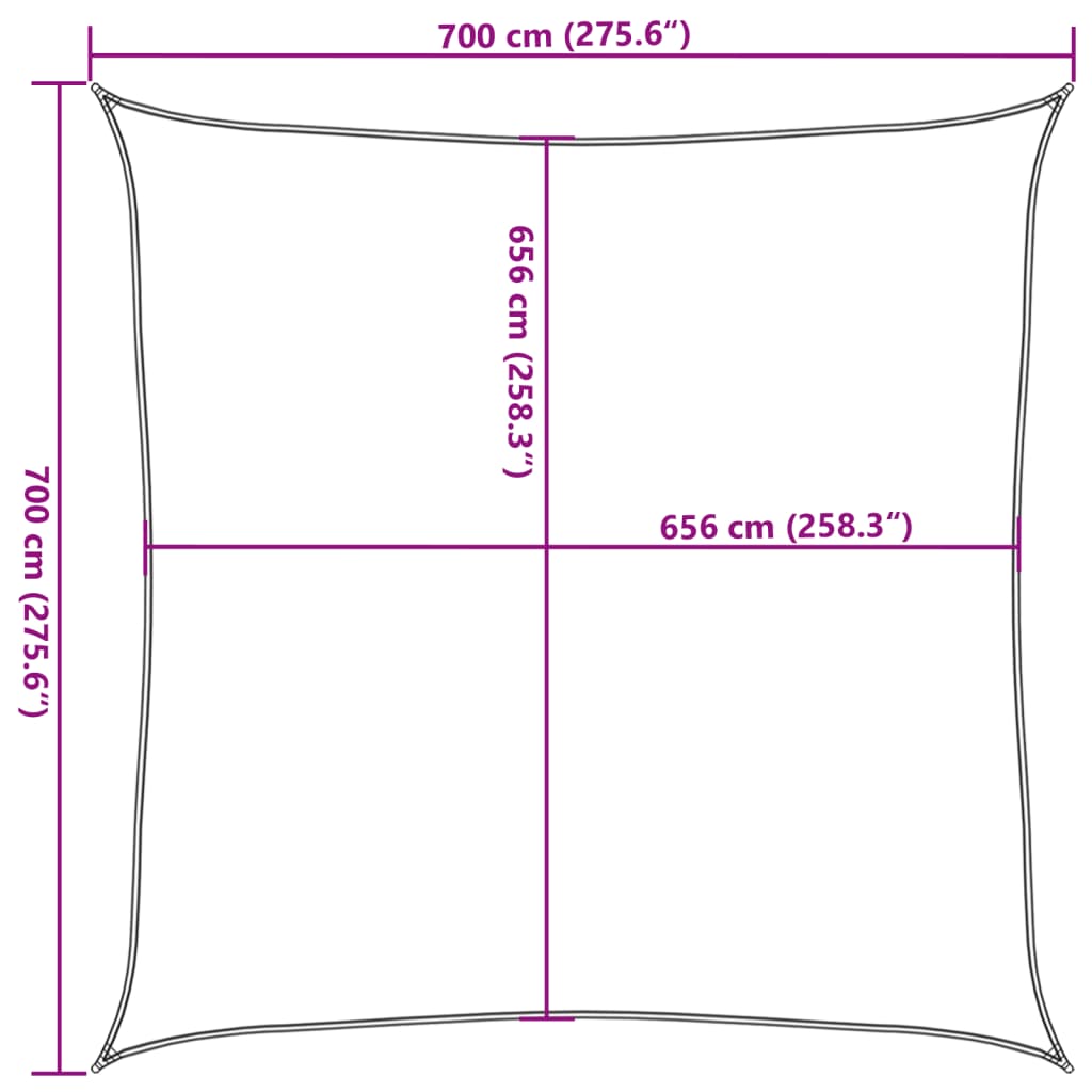 Zonnezeil 7x7 m 100% polyester oxford zandkleurig is nu te koop bij PeponiXL, paradijselijk wonen!