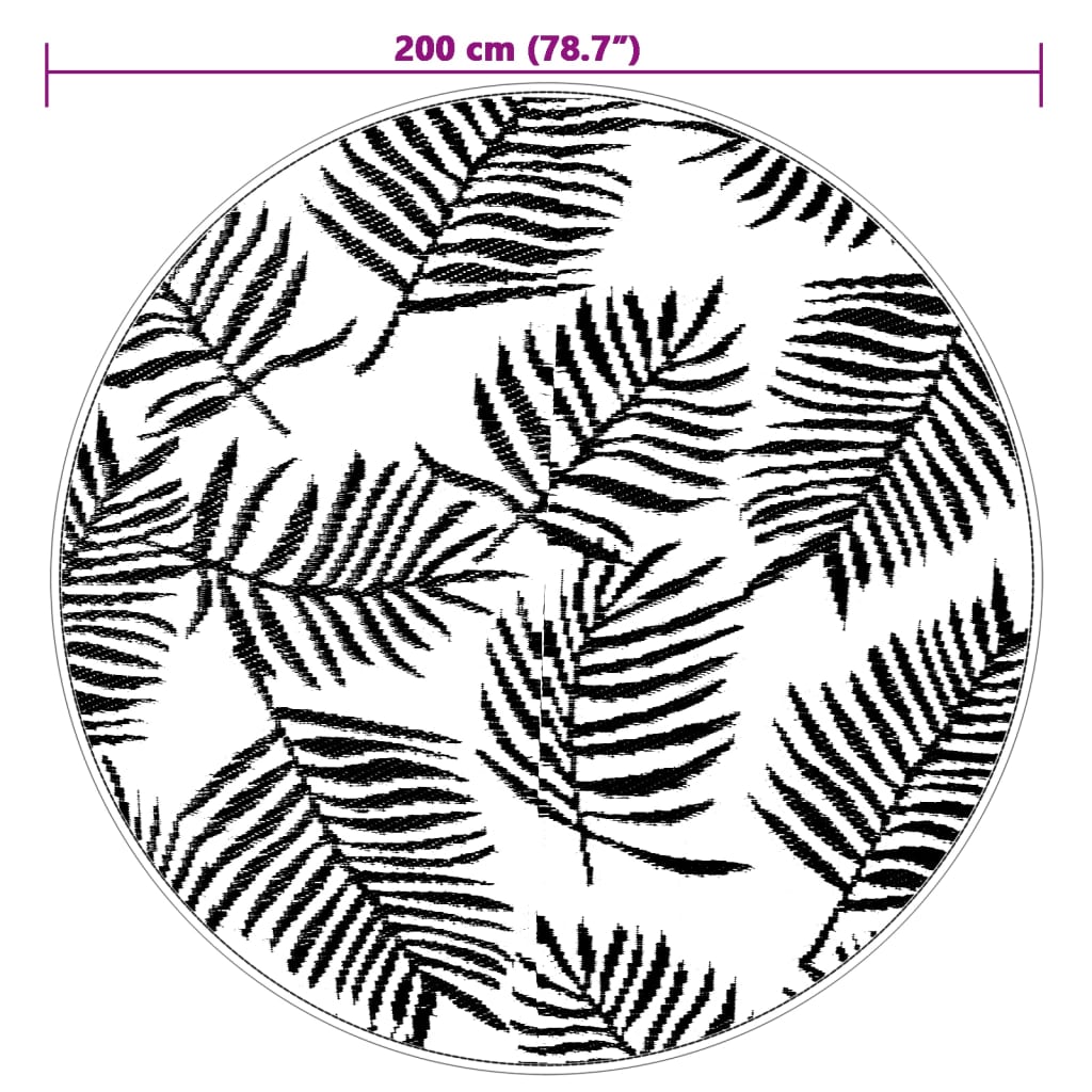 Buitenkleed ARAKIL Ø200 cm polypropeen wit en zwart is nu te koop bij PeponiXL, paradijselijk wonen!