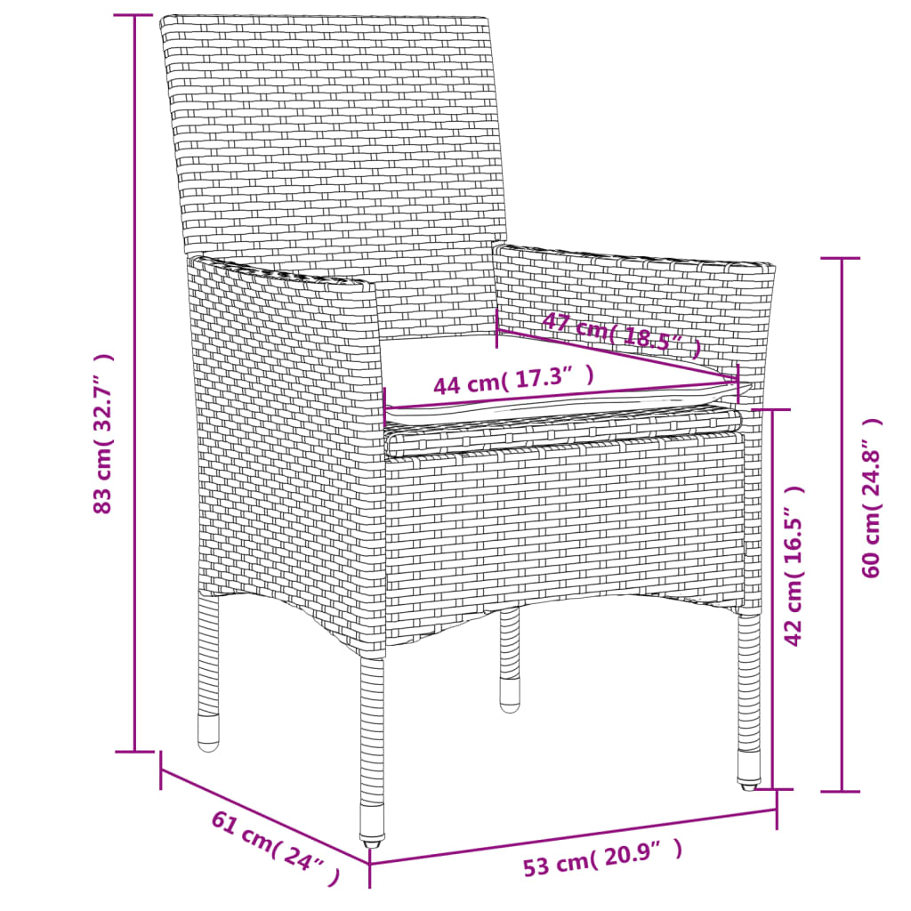 Tuinstoelen 2 st met kussens poly rattan beige is nu te koop bij PeponiXL, paradijselijk wonen!