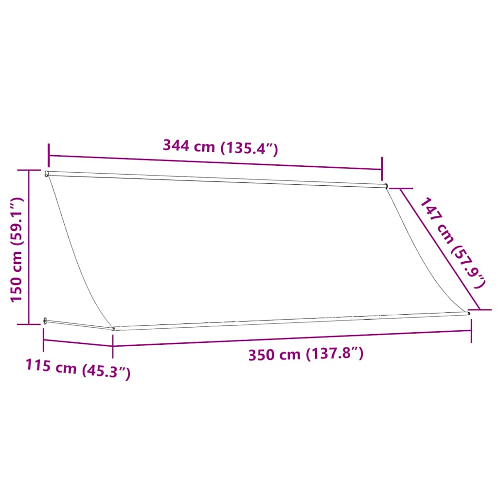 Luifel uittrekbaar 350x150 cm stof en staal crèmekleurig is nu te koop bij PeponiXL, paradijselijk wonen!