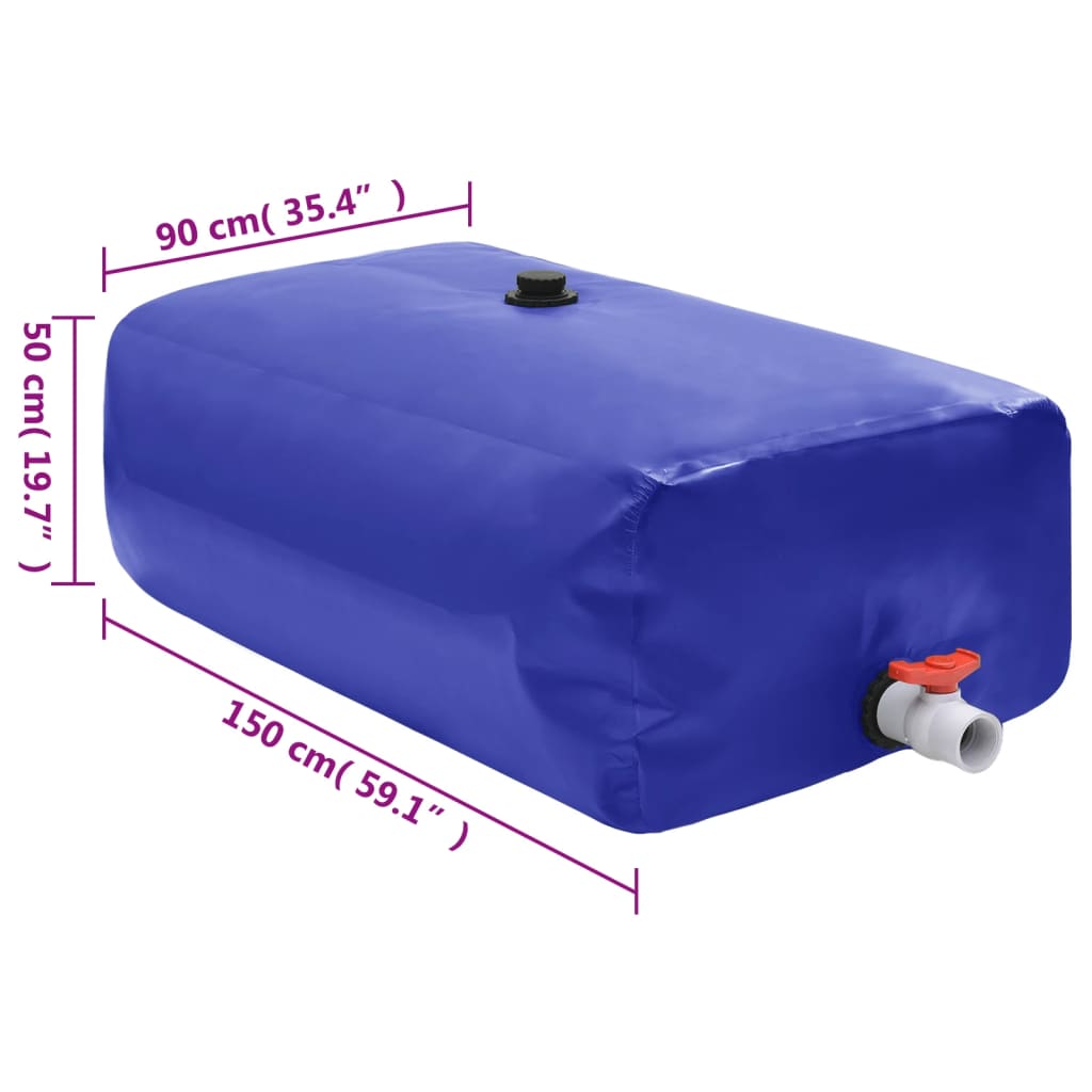 Watertank met kraan opvouwbaar 670 L PVC is nu te koop bij PeponiXL, paradijselijk wonen!