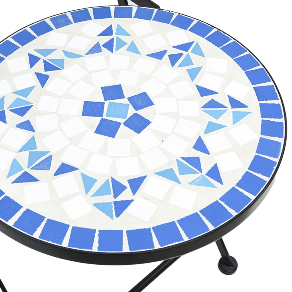Bistroset mozaïek ijzer en keramiek blauw en wit is nu te koop bij PeponiXL, paradijselijk wonen!