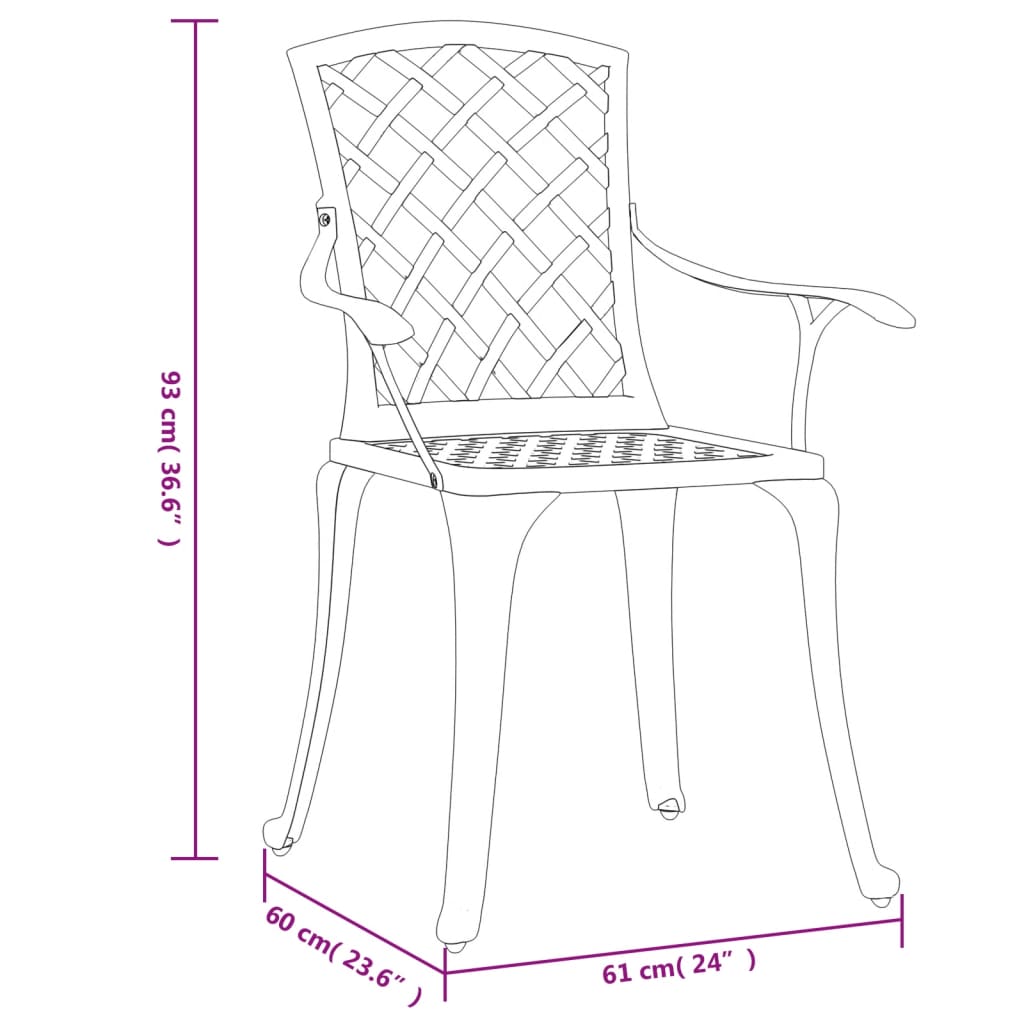 Tuinstoelen 6 st gietaluminium bronskleurig is nu te koop bij PeponiXL, paradijselijk wonen!