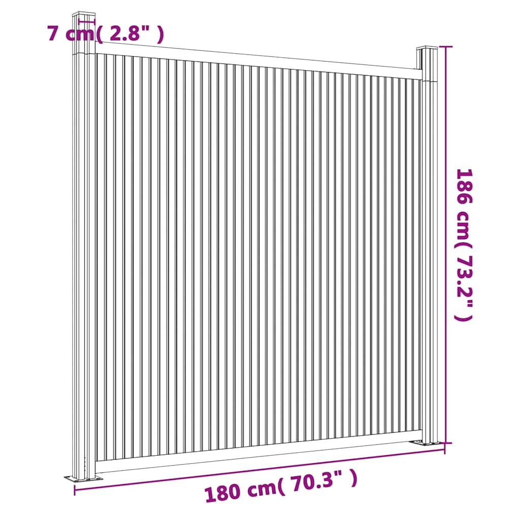Schuttingpaneel 180x186 cm HKC grijs is nu te koop bij PeponiXL, paradijselijk wonen!