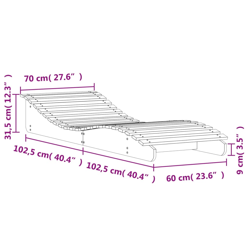 Ligbed 205x70x31,5 cm massief grenenhout wit is nu te koop bij PeponiXL, paradijselijk wonen!