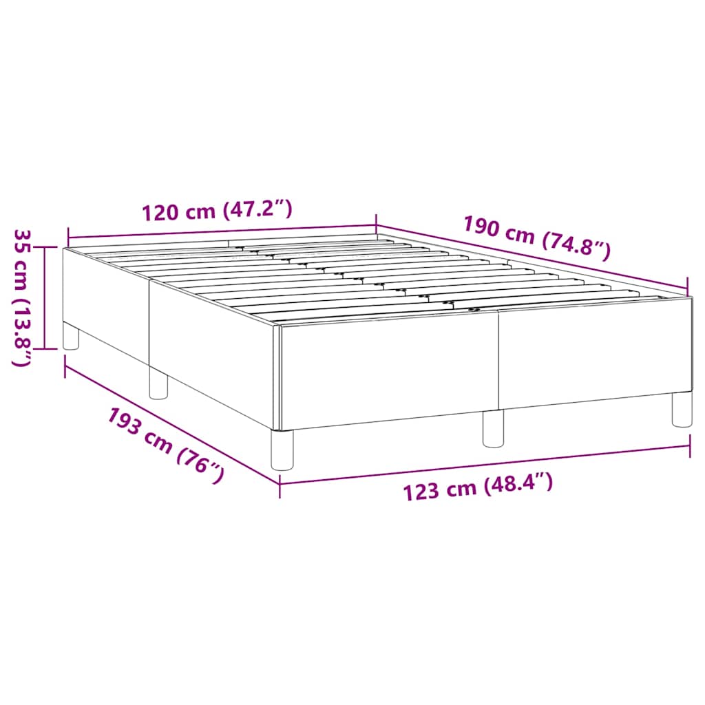 Bedframe zonder matras 120x190 cm stof blauw is nu te koop bij PeponiXL, paradijselijk wonen!