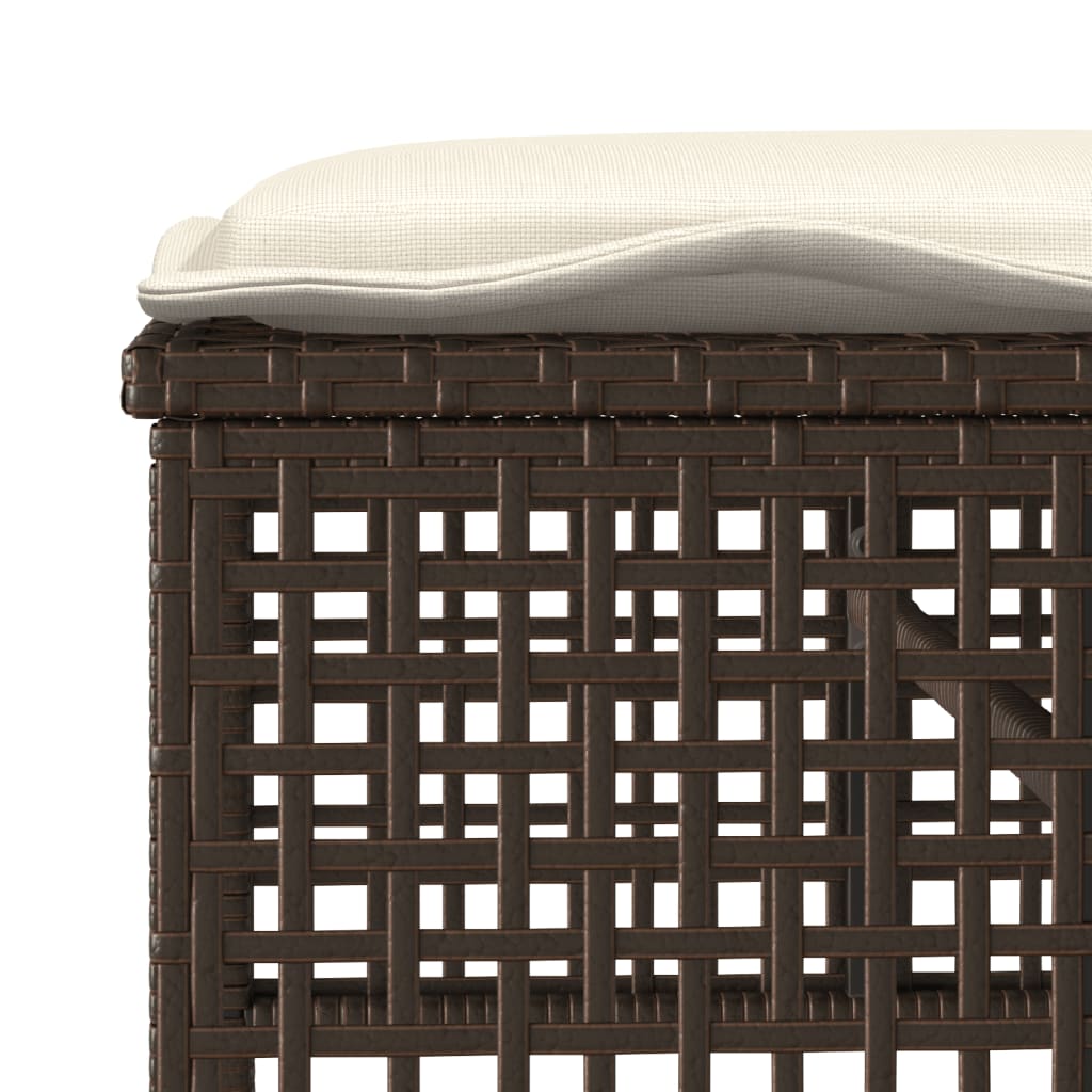 4-delige Loungeset met kussens poly rattan bruin is nu te koop bij PeponiXL, paradijselijk wonen!