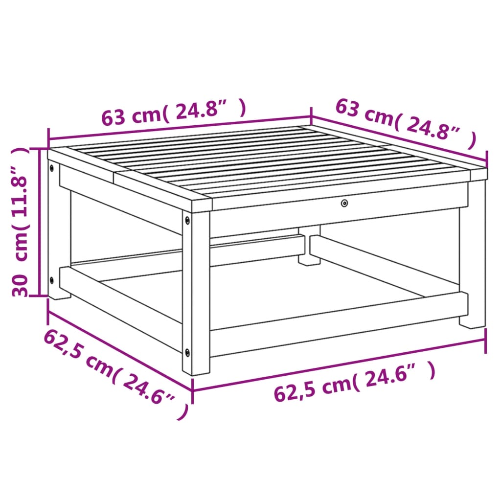 Tuintafel 63x63x30 cm massief acaciahout is nu te koop bij PeponiXL, paradijselijk wonen!