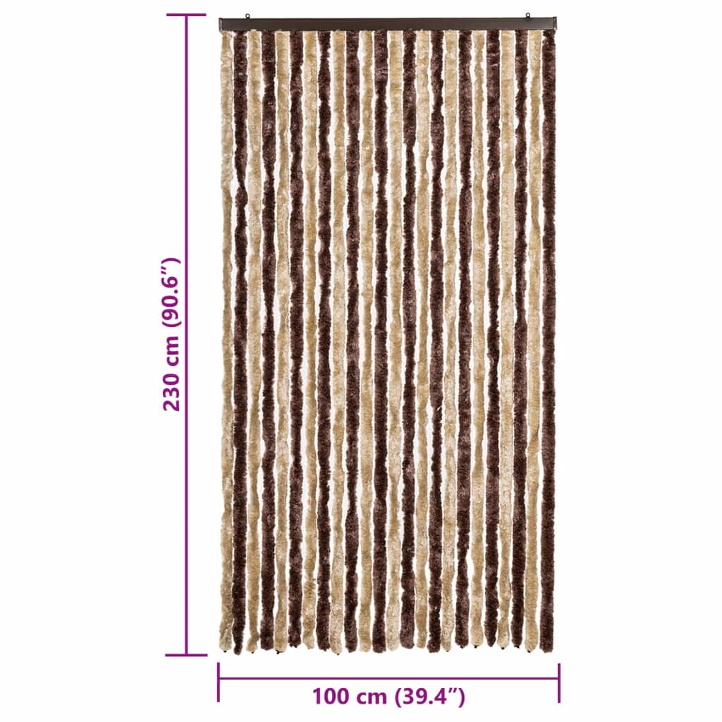 Vliegengordijn 100x230 cm chenille beige en lichtbruin is nu te koop bij PeponiXL, paradijselijk wonen!