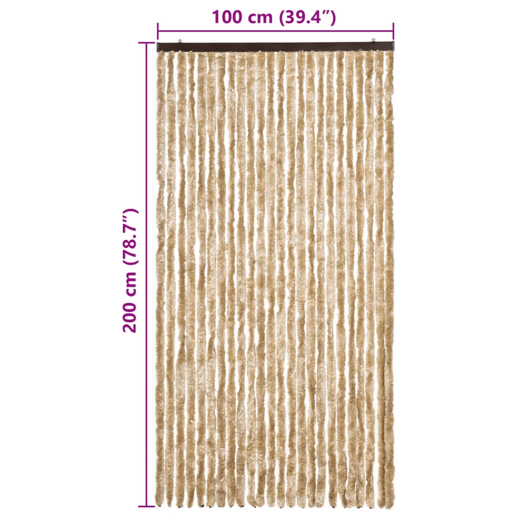 Vliegengordijn 100x200 cm chenille beige is nu te koop bij PeponiXL, paradijselijk wonen!
