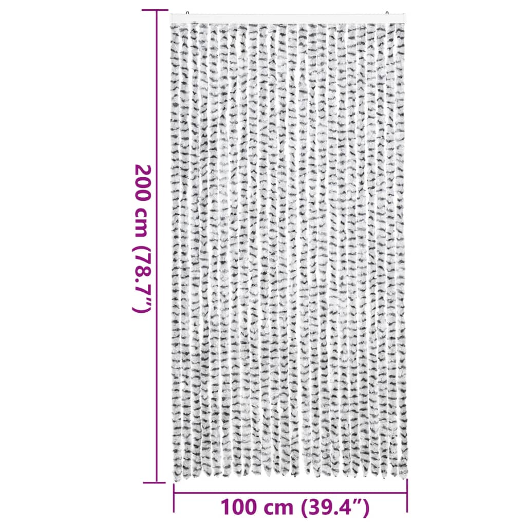 Vliegengordijn 100x200 cm chenille lichtgrijs en donkergrijs is nu te koop bij PeponiXL, paradijselijk wonen!