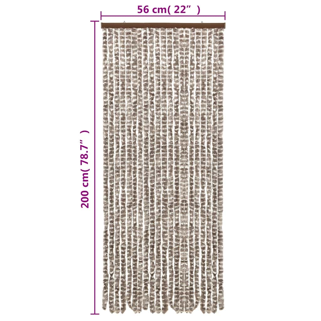 Vliegengordijn 56x200 cm chenille taupe en wit is nu te koop bij PeponiXL, paradijselijk wonen!