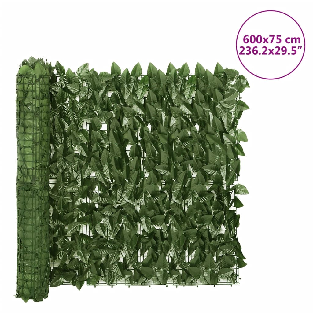 Balkonscherm met donkergroene bladeren 600x75 cm is nu te koop bij PeponiXL, paradijselijk wonen!