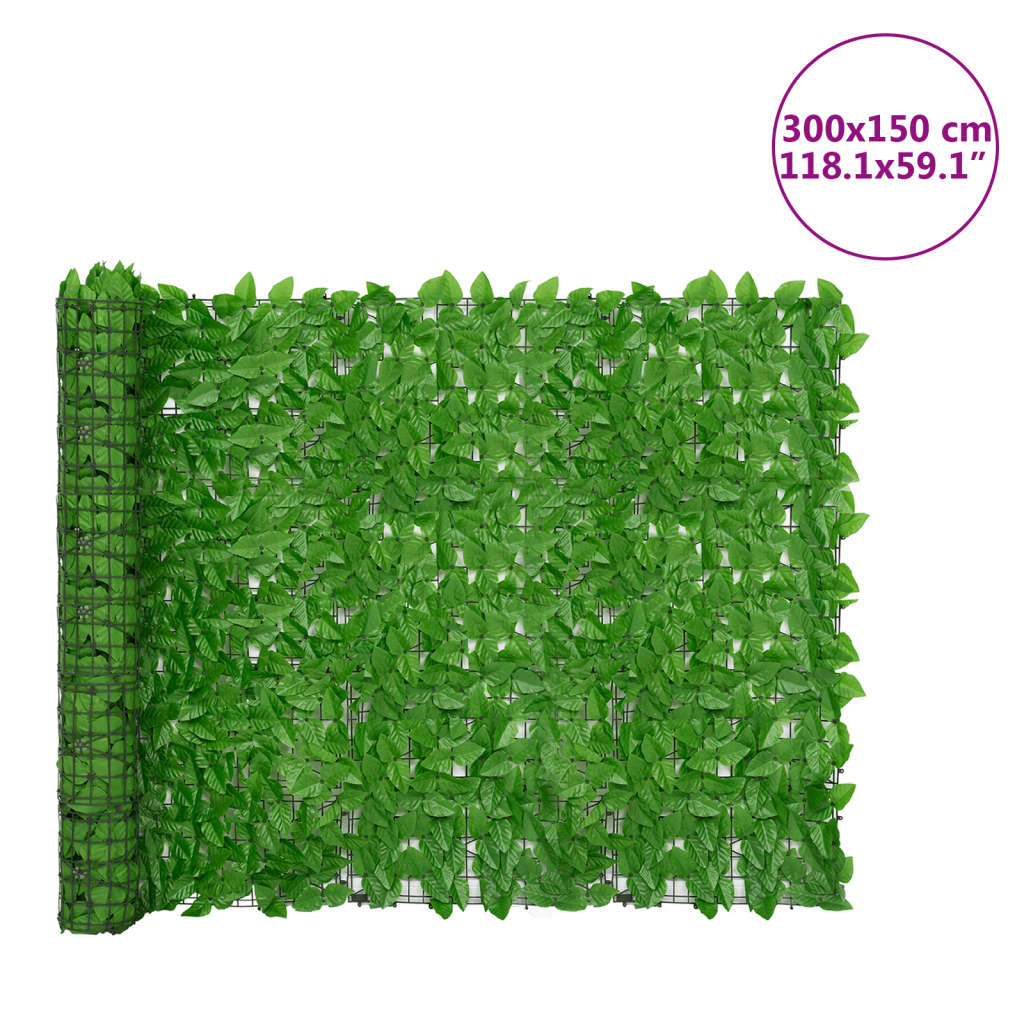 Balkonscherm met groene bladeren 300x150 cm is nu te koop bij PeponiXL, paradijselijk wonen!