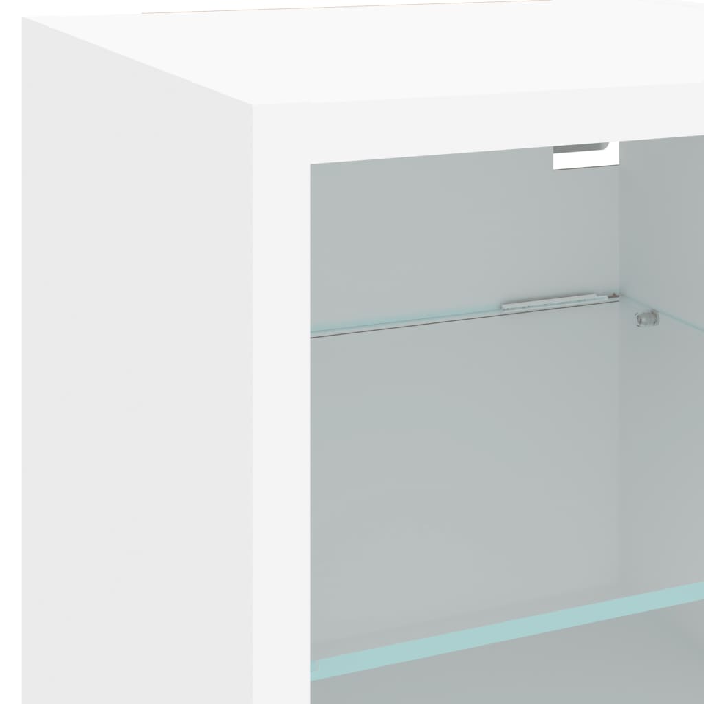 6-delige Tv-wandmeubelset met LED-verlichting bewerkt hout wit is nu te koop bij PeponiXL, paradijselijk wonen!