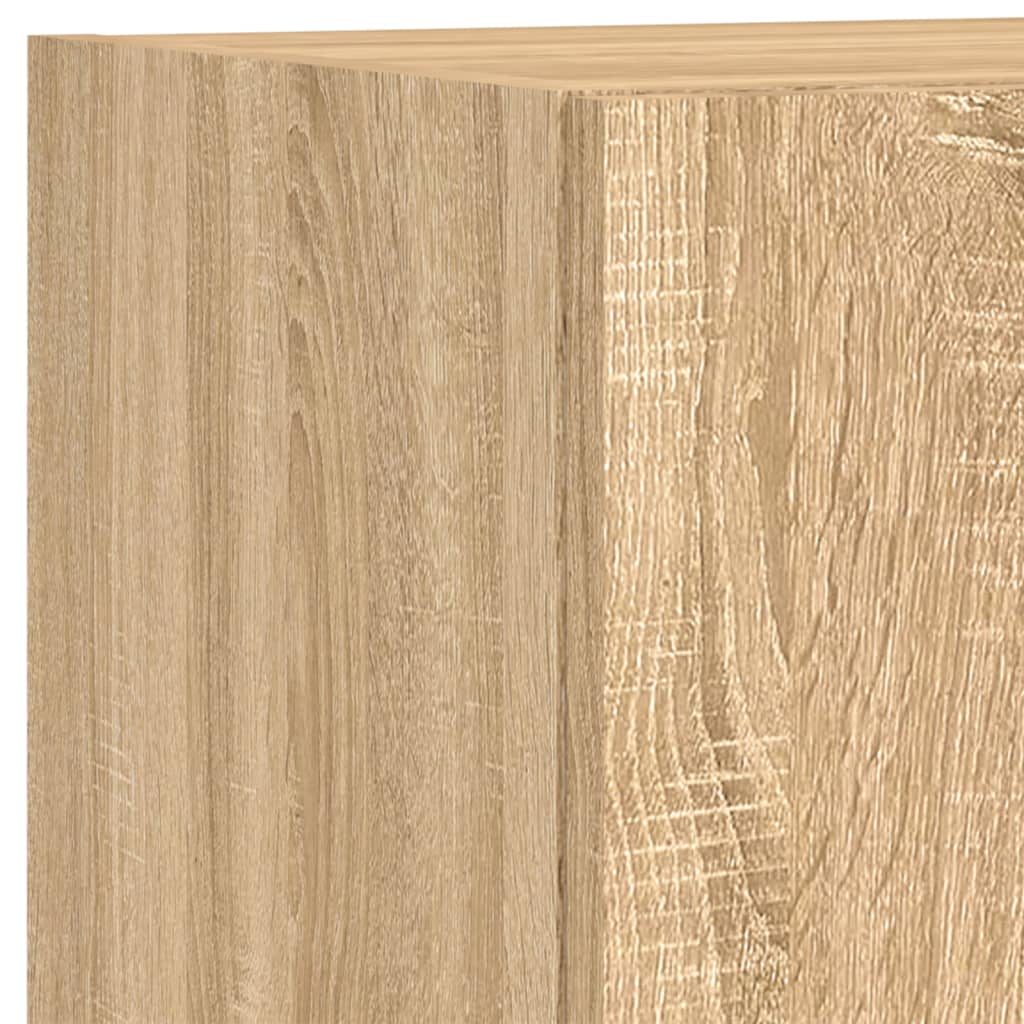 4-delige Tv-wandmeubelset met LED bewerkt hout sonoma eiken is nu te koop bij PeponiXL, paradijselijk wonen!