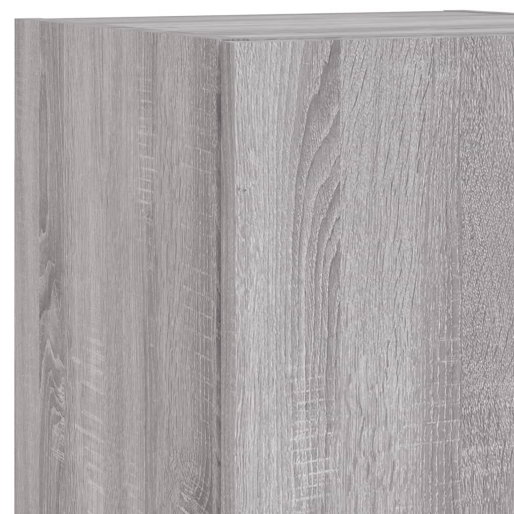 4-delige Tv-wandmeubelset met LED bewerkt hout grijs sonoma is nu te koop bij PeponiXL, paradijselijk wonen!