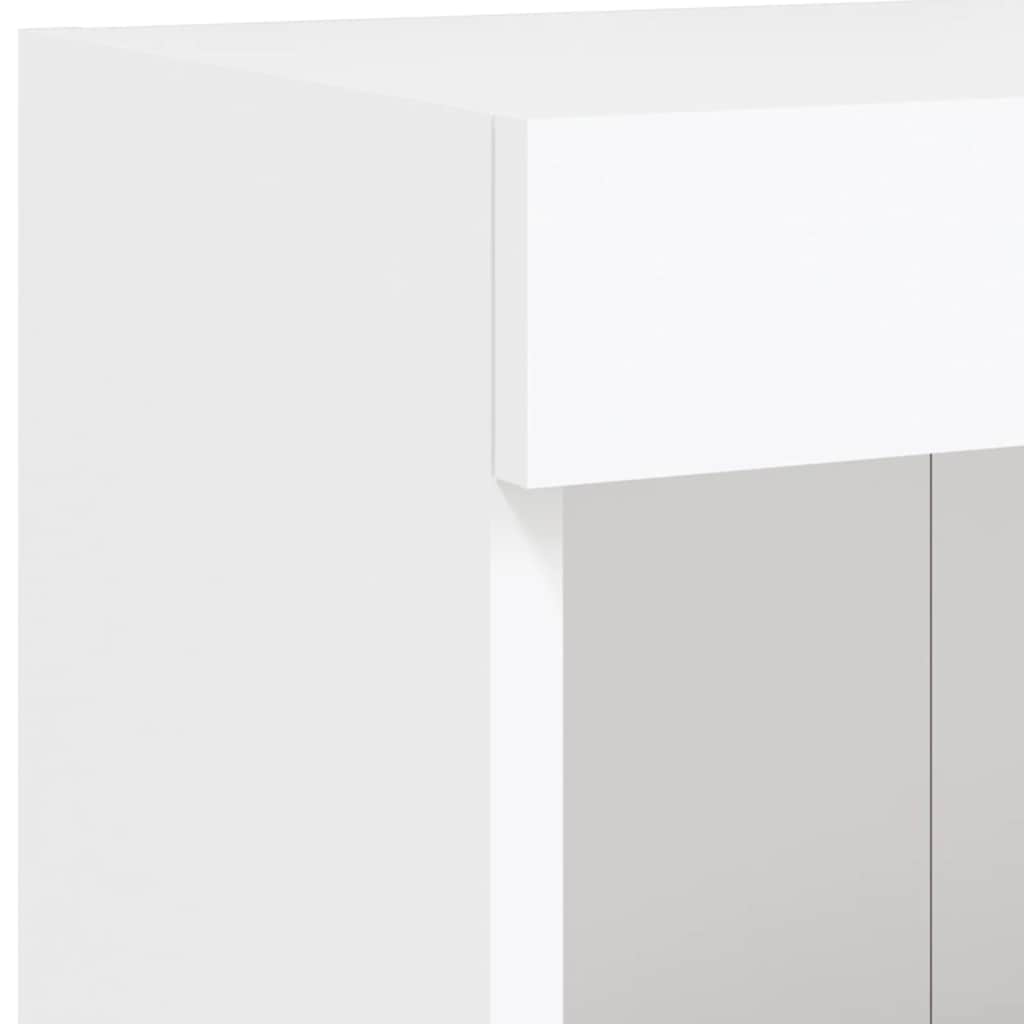 6-delige Tv-wandmeubelset met LED-verlichting bewerkt hout wit is nu te koop bij PeponiXL, paradijselijk wonen!