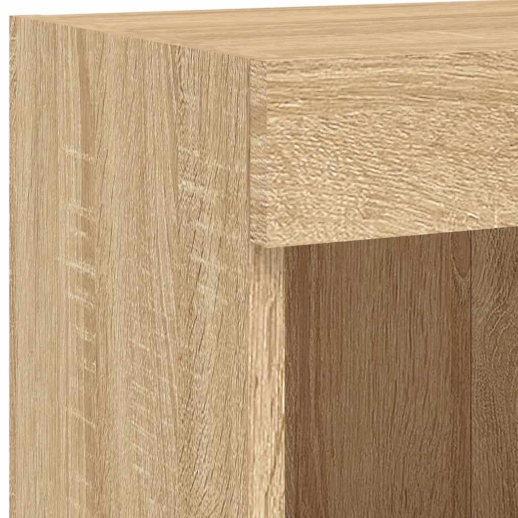 6-delige Tv-wandmeubelset met LED bewerkt hout sonoma eiken is nu te koop bij PeponiXL, paradijselijk wonen!