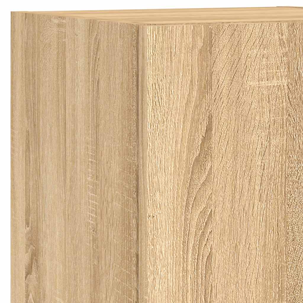 4-delige Tv-wandmeubelset met LED bewerkt hout sonoma eiken is nu te koop bij PeponiXL, paradijselijk wonen!