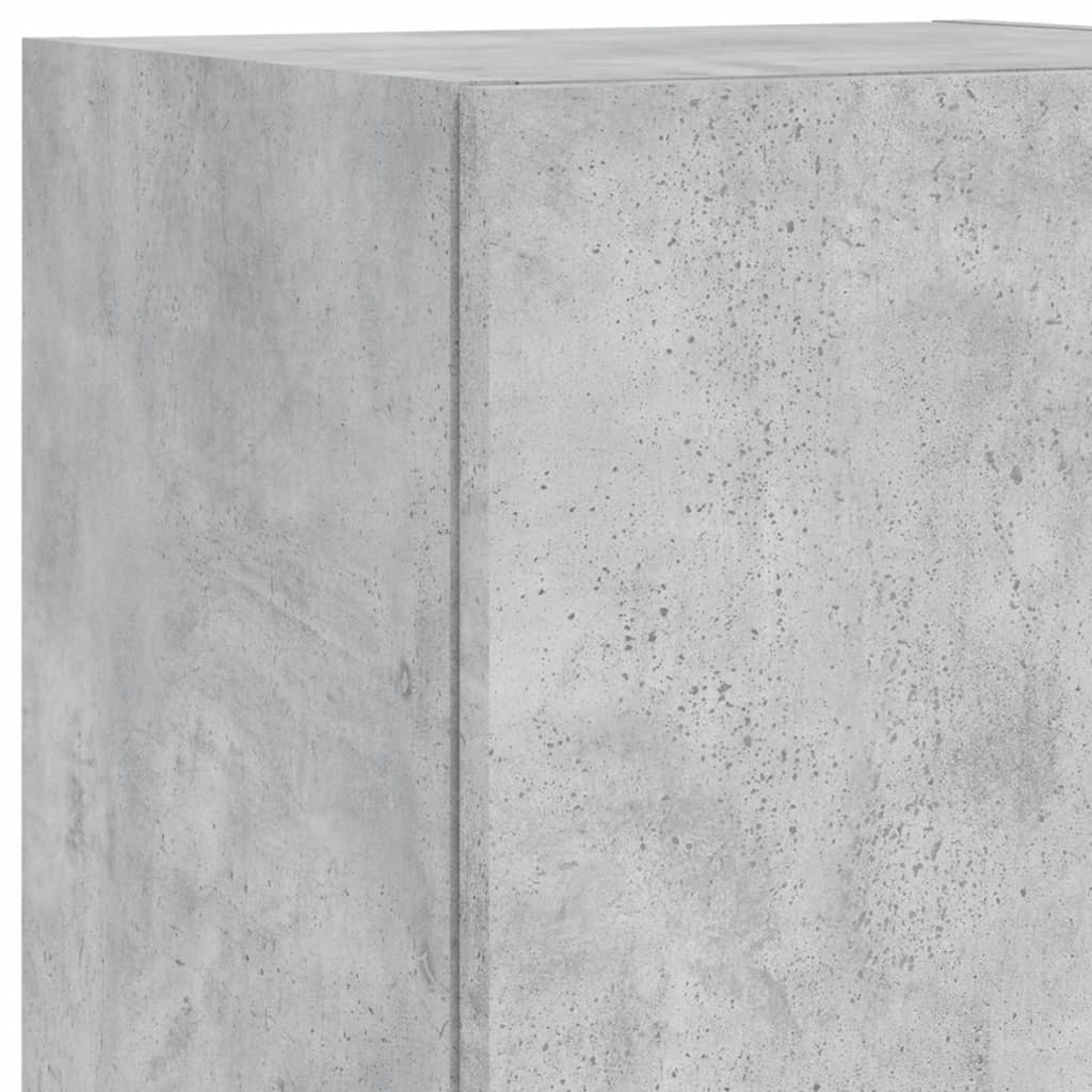 4-delige Tv-wandmeubelset met LED bewerkt hout betongrijs is nu te koop bij PeponiXL, paradijselijk wonen!