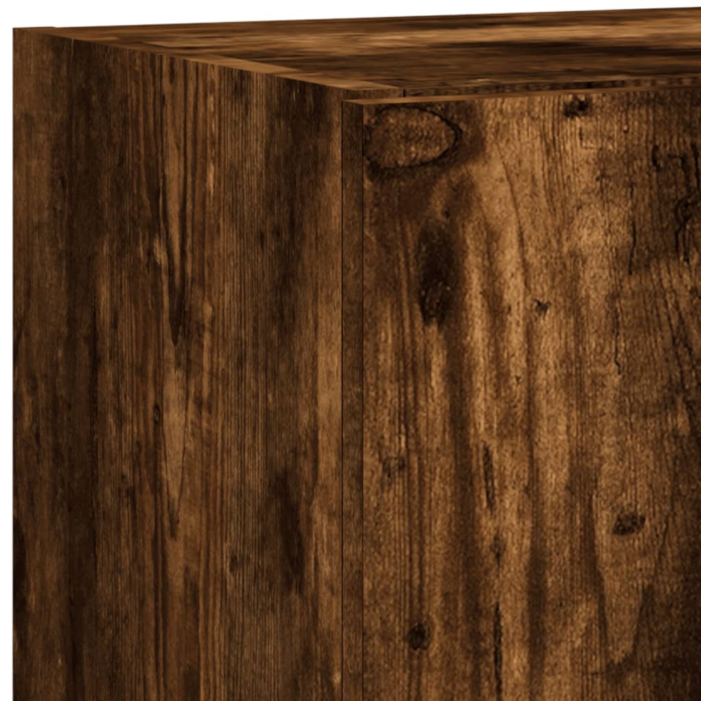 5-delige tv-wandmeubelset met LED bewerkt hout gerookt eiken is nu te koop bij PeponiXL, paradijselijk wonen!