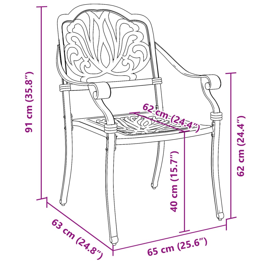 Tuinstoelen 2 st gietaluminium groen is nu te koop bij PeponiXL, paradijselijk wonen!