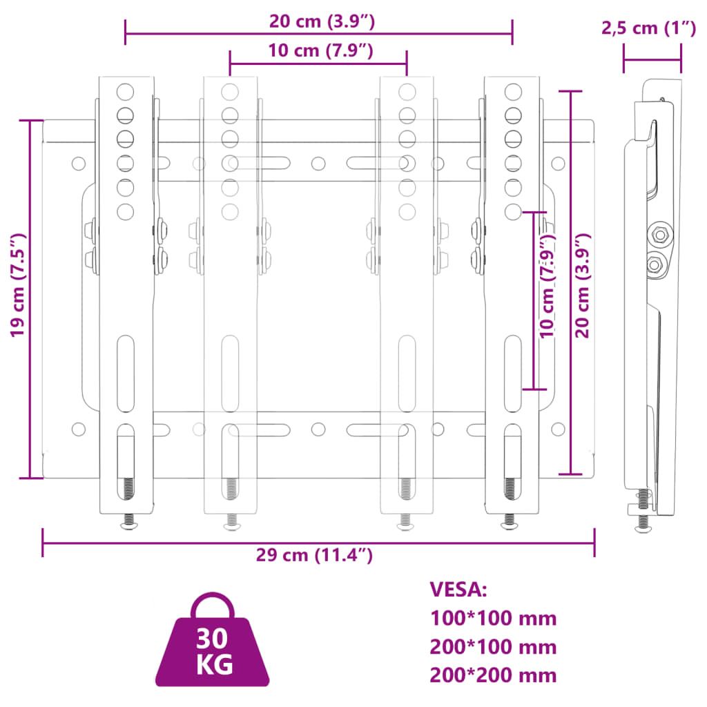 Tv-beugel 14-42 inch scherm 30 kg Max VESA 200x200 mm is nu te koop bij PeponiXL, paradijselijk wonen!