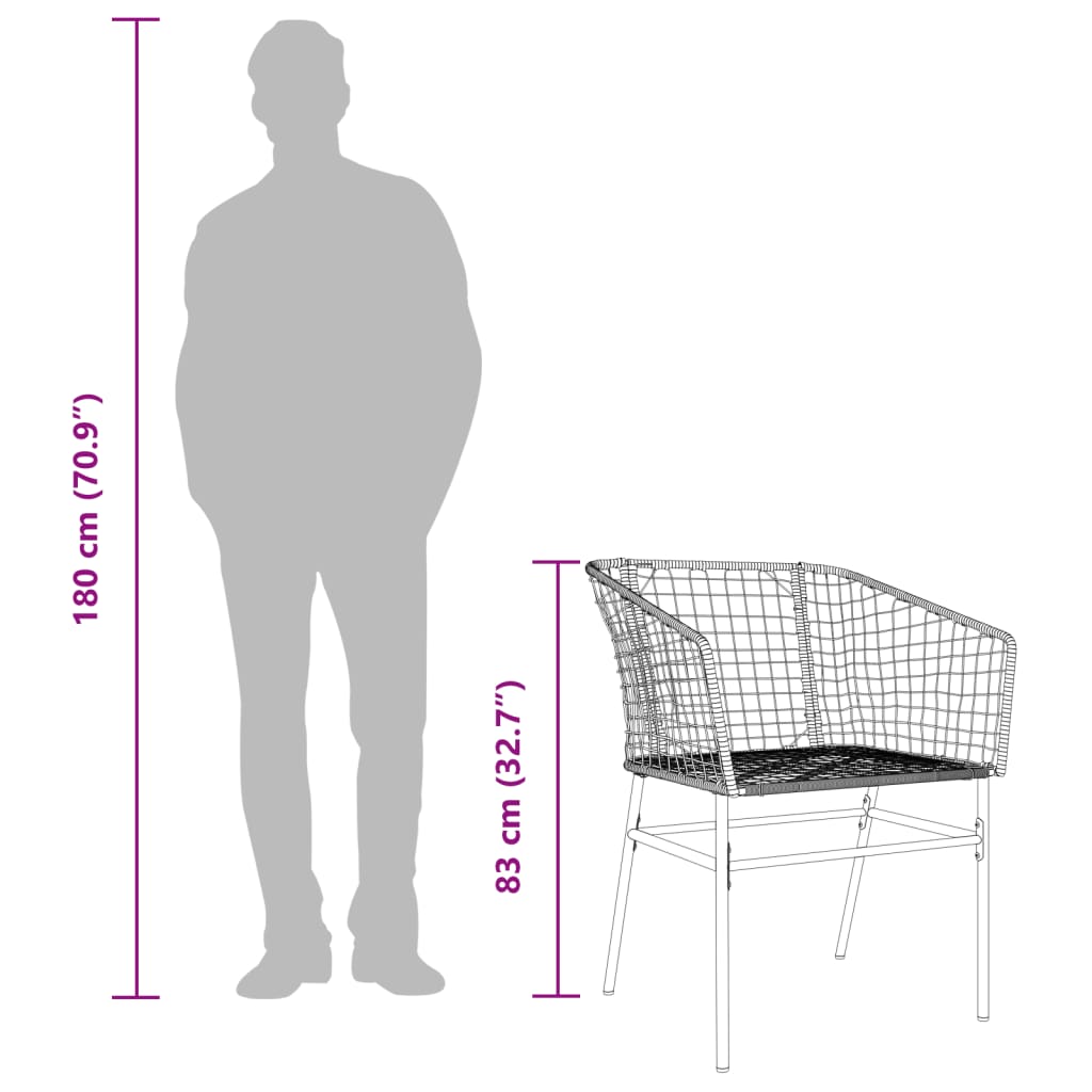 Tuinstoelen 2 st poly rattan zwart is nu te koop bij PeponiXL, paradijselijk wonen!