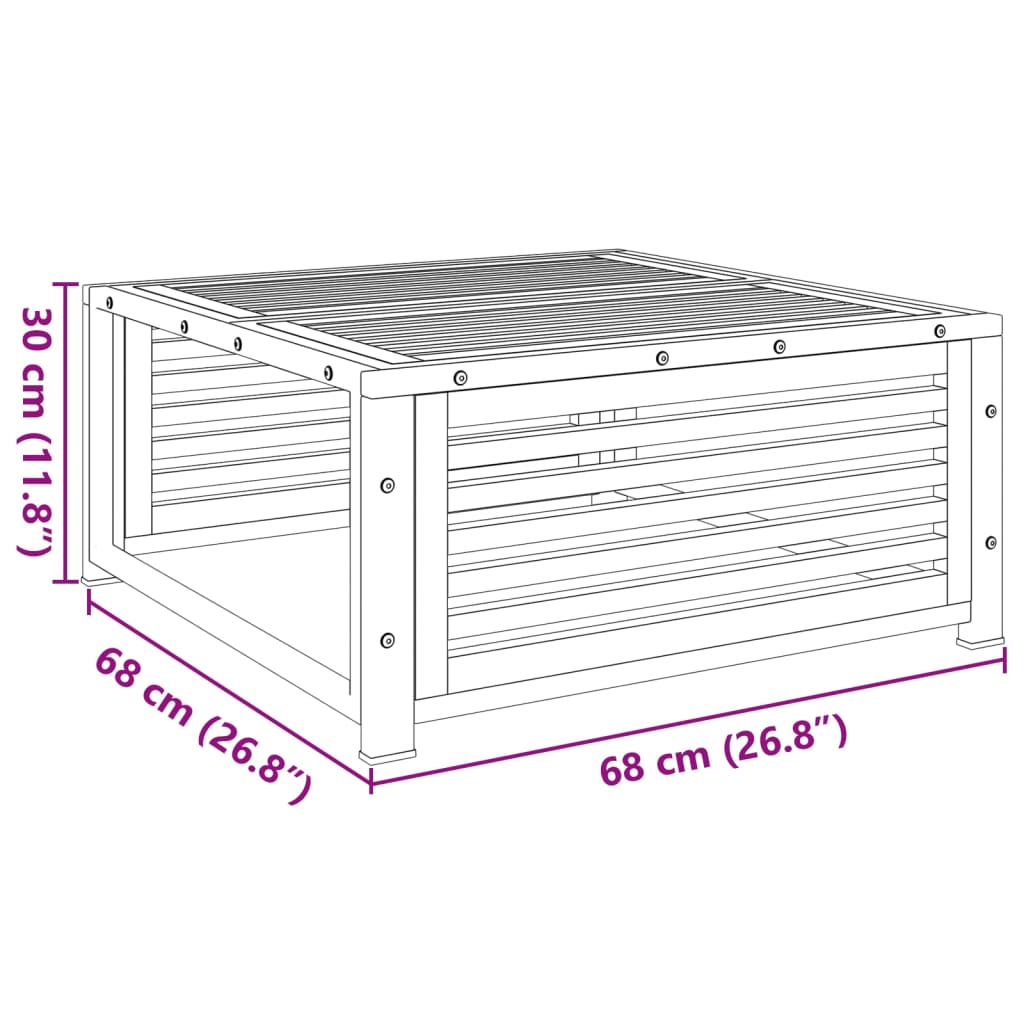 Tuintafel 68x68x30 cm massief acaciahout is nu te koop bij PeponiXL, paradijselijk wonen!