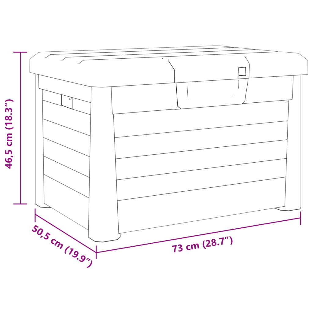 Kussenbox 73x50,5x46,5 cm polypropeen antracietkleurig is nu te koop bij PeponiXL, paradijselijk wonen!