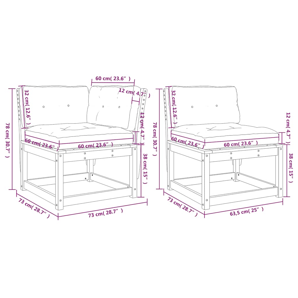 5-delige Loungeset met kussens massief grenenhout wasbruin is nu te koop bij PeponiXL, paradijselijk wonen!