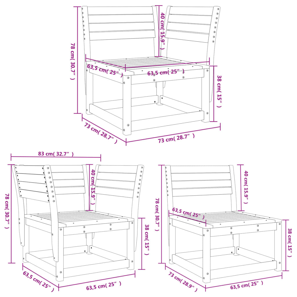 5-delige Loungeset massief grenenhout is nu te koop bij PeponiXL, paradijselijk wonen!