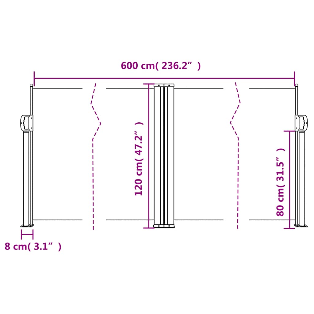 Windscherm uittrekbaar 120x600 cm antraciet is nu te koop bij PeponiXL, paradijselijk wonen!