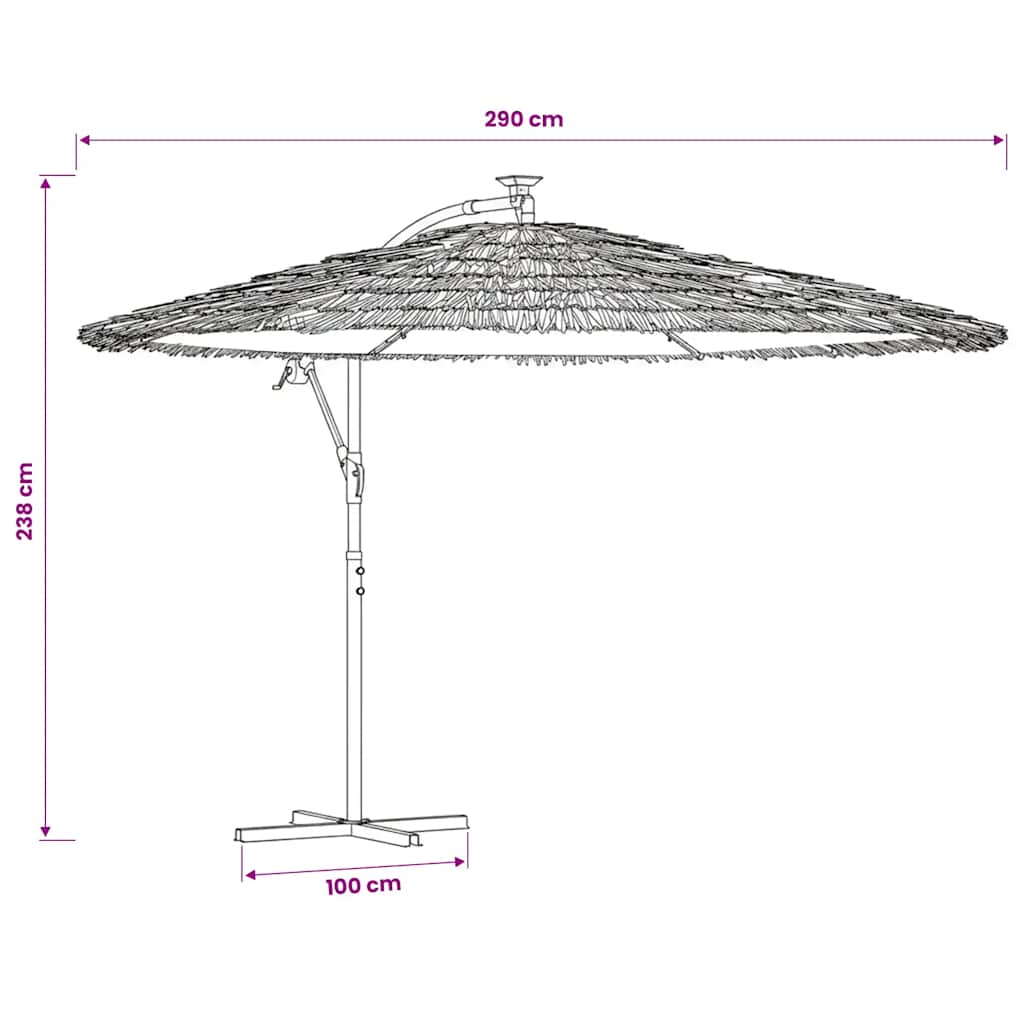 Parasol met stalen paal 290x290x238 cm bruin is nu te koop bij PeponiXL, paradijselijk wonen!