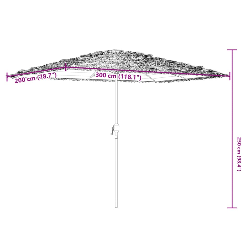 Parasol met stalen paal 300x200x250 cm blauw is nu te koop bij PeponiXL, paradijselijk wonen!