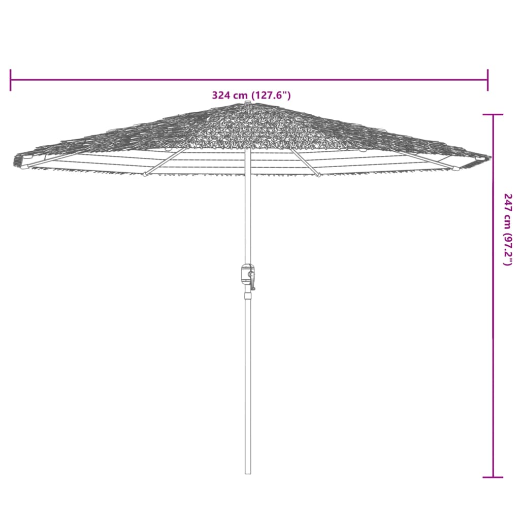 Parasol met stalen paal 324x324x247 cm groen is nu te koop bij PeponiXL, paradijselijk wonen!