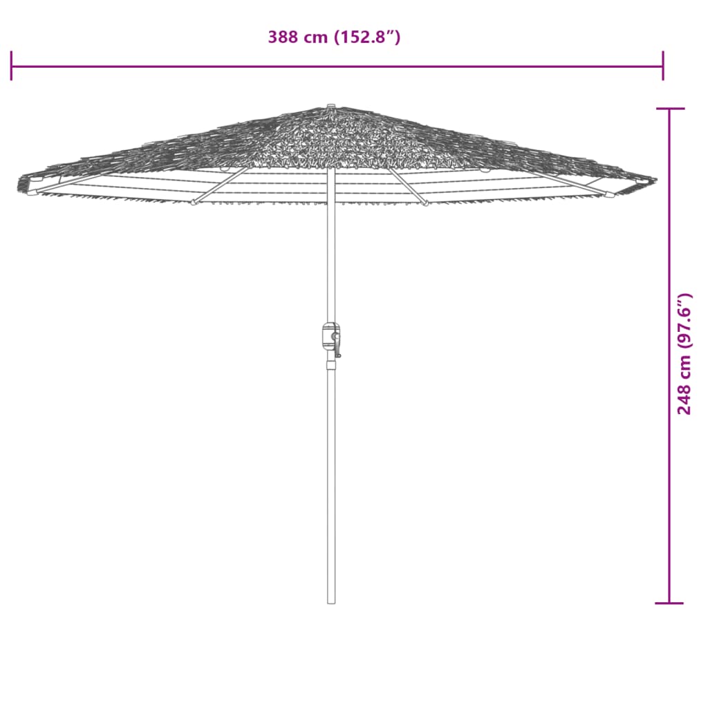 Parasol met stalen paal 388x388x248 cm wit is nu te koop bij PeponiXL, paradijselijk wonen!