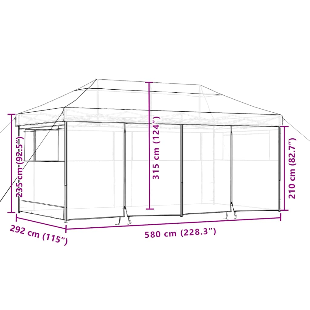 Partytent inklapbaar pop-up met 4 zijwanden taupe is nu te koop bij PeponiXL, paradijselijk wonen!