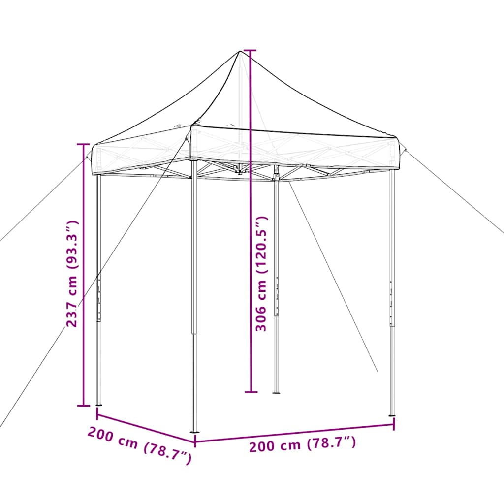 Partytent inklapbaar pop-up 200x200x306 cm taupe is nu te koop bij PeponiXL, paradijselijk wonen!