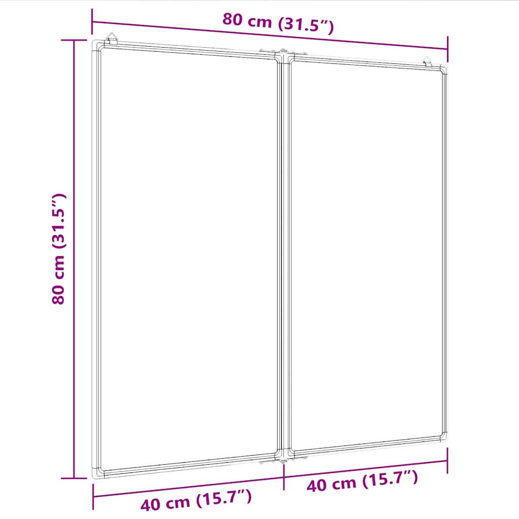 Whiteboard magnetisch inklapbaar 80x80x1,7 cm aluminium is nu te koop bij PeponiXL, paradijselijk wonen!