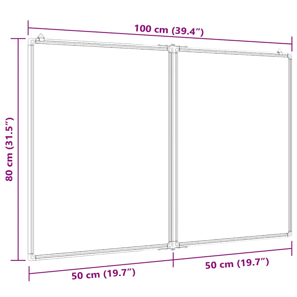 Whiteboard magnetisch inklapbaar 100x80x1,7 cm aluminium is nu te koop bij PeponiXL, paradijselijk wonen!
