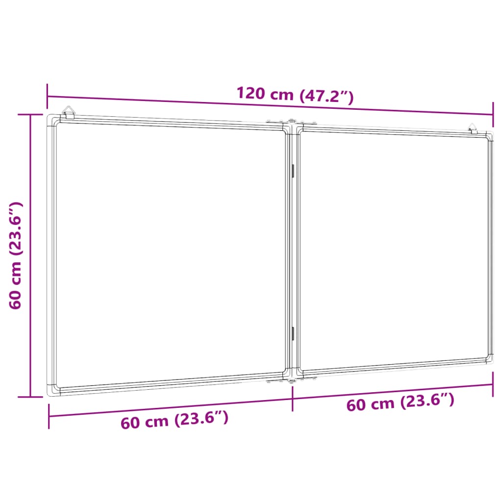 Whiteboard magnetisch inklapbaar 120x60x1,7 cm aluminium is nu te koop bij PeponiXL, paradijselijk wonen!