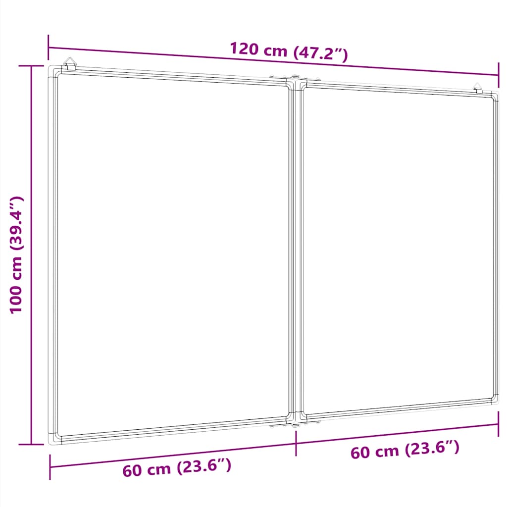 Whiteboard magnetisch inklapbaar 120x100x1,7 cm aluminium is nu te koop bij PeponiXL, paradijselijk wonen!