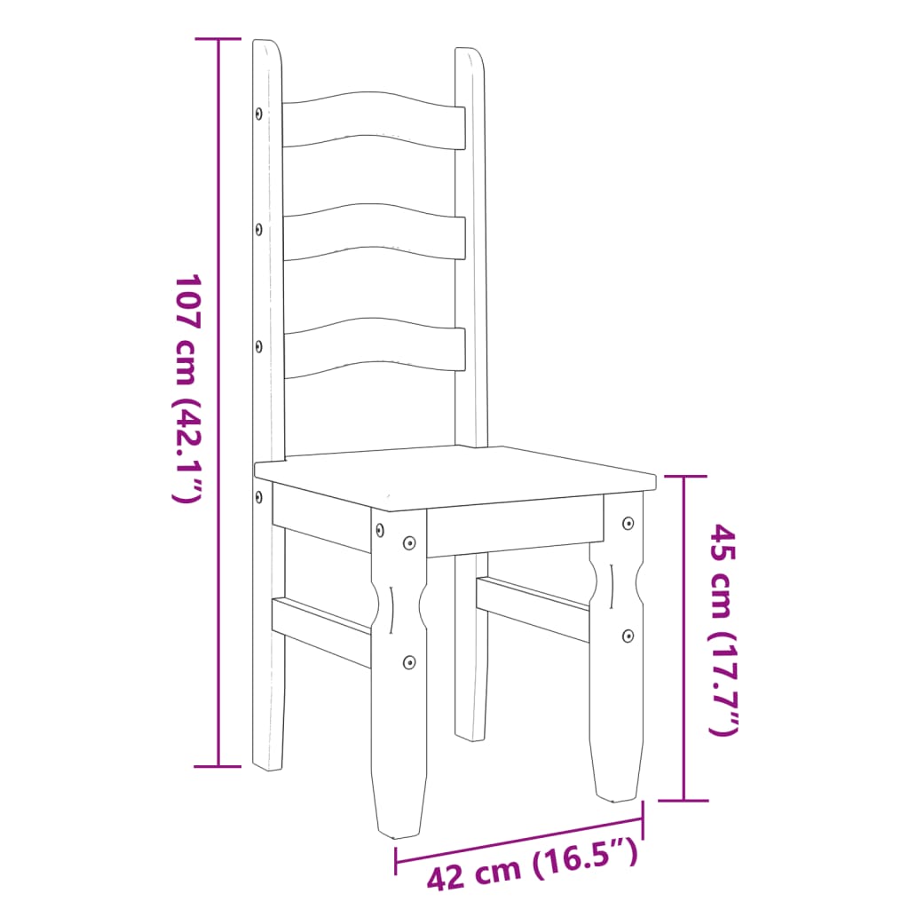 Eetkamerstoelen 2 st Corona 42x47x107 cm grenenhout wit is nu te koop bij PeponiXL, paradijselijk wonen!