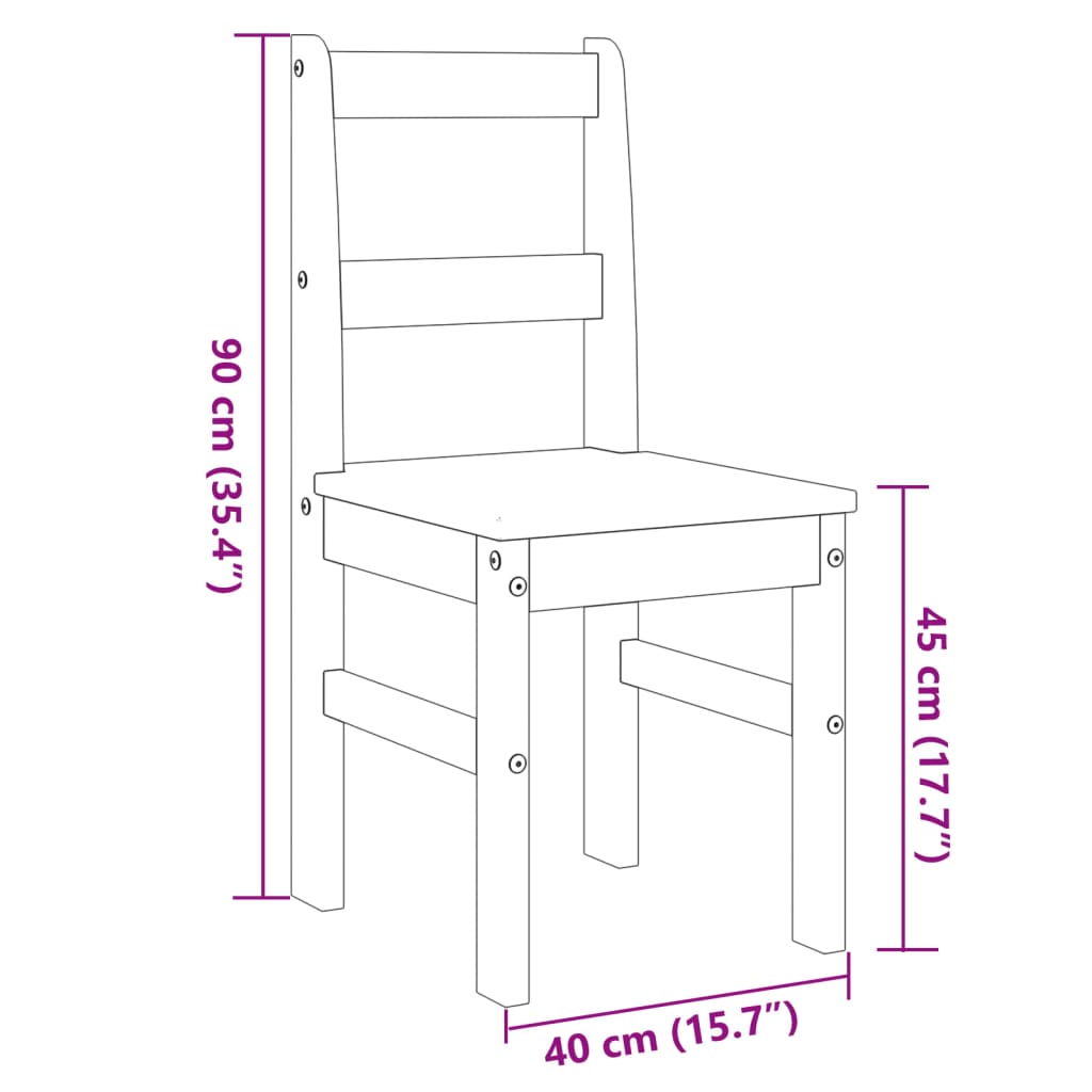 Eetkamerstoelen 2 st PANAMA 40x46x90 cm grenenhout grijs is nu te koop bij PeponiXL, paradijselijk wonen!